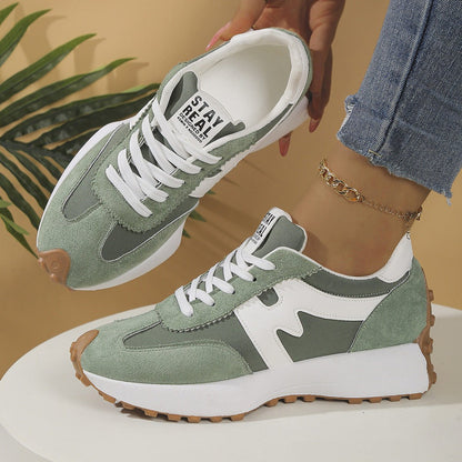 Womens Chunky - Soled Sneakers Lace - up Casual Shoes - Oopsdadforgot.com