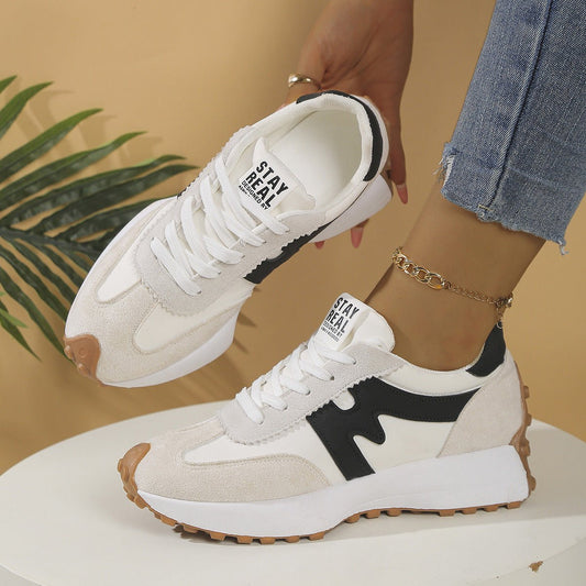 Womens Chunky - Soled Sneakers Lace - up Casual Shoes - Oopsdadforgot.com