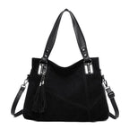 Womens Retro Tassel Zipper Suede Shoulder Crossbody Bag - Oopsdadforgot.com