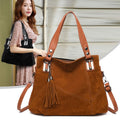 Womens Retro Tassel Zipper Suede Shoulder Crossbody Bag - Oopsdadforgot.com