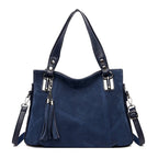 Womens Retro Tassel Zipper Suede Shoulder Crossbody Bag - Oopsdadforgot.com